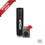 Venum Boxing Bag Black - Free Everlast Boxing Pro style Hand Wrap