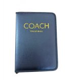 Volleyball Coaching Board Clipboard External Leather Design with Zipper - Image 2