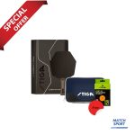 Stiga Pro Carbon Plus Cybershape 5-Star Table Tennis Racket - Free Stiga Double Wallet Cover + Stiga Ball Cup 40 plus Balls