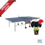 Stiga Action Roller Indoor Table Tennis Table with Net – Free Two Stiga Clash Table Tennis Racket and Stiga Ball Cup 40 plus Table Tennis Balls