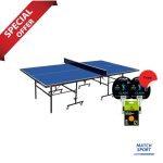 Stiga Club Roller Indoor Table Tennis Table with Net – Free Two Stiga Clash Table Tennis Racket and Stiga Ball Cup 40 plus Table Tennis Balls