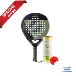 Stiga Padel Racket ACT Black/Olive-Free Stiga Padel Ball ACE Pack