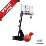Adjustable Portable Basketball Hoop System-Free Molten Basketball Ball