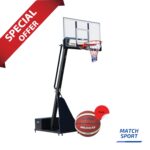 Adjustable Portable Basketball Hoop System-Free Molten Basketball Ball