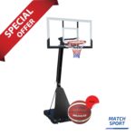 Heavy-Duty Adjustable Portable Basketball Hoop with Breakaway Rim and Large Polycarbonate Backboard-Free Molten Basketball Ball