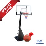 Heavy-Duty Adjustable Portable Basketball Hoop with Breakaway Rim and Large Polycarbonate Backboard-Free Molten Basketball Ball