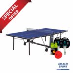 Stiga Athlete Roller Indoor Table Tennis Table with Net – Free Two Stiga Clash Table Tennis Racket and Stiga Ball Cup 40 plus Table Tennis Balls