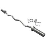 Home Workout Medium Olympic Rubber EZ Curl Barbell Set – 30KG - Image 2