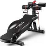Yoleo Sit Up Bench, Adjustable Weight Bench, Fitness Exercise Bench